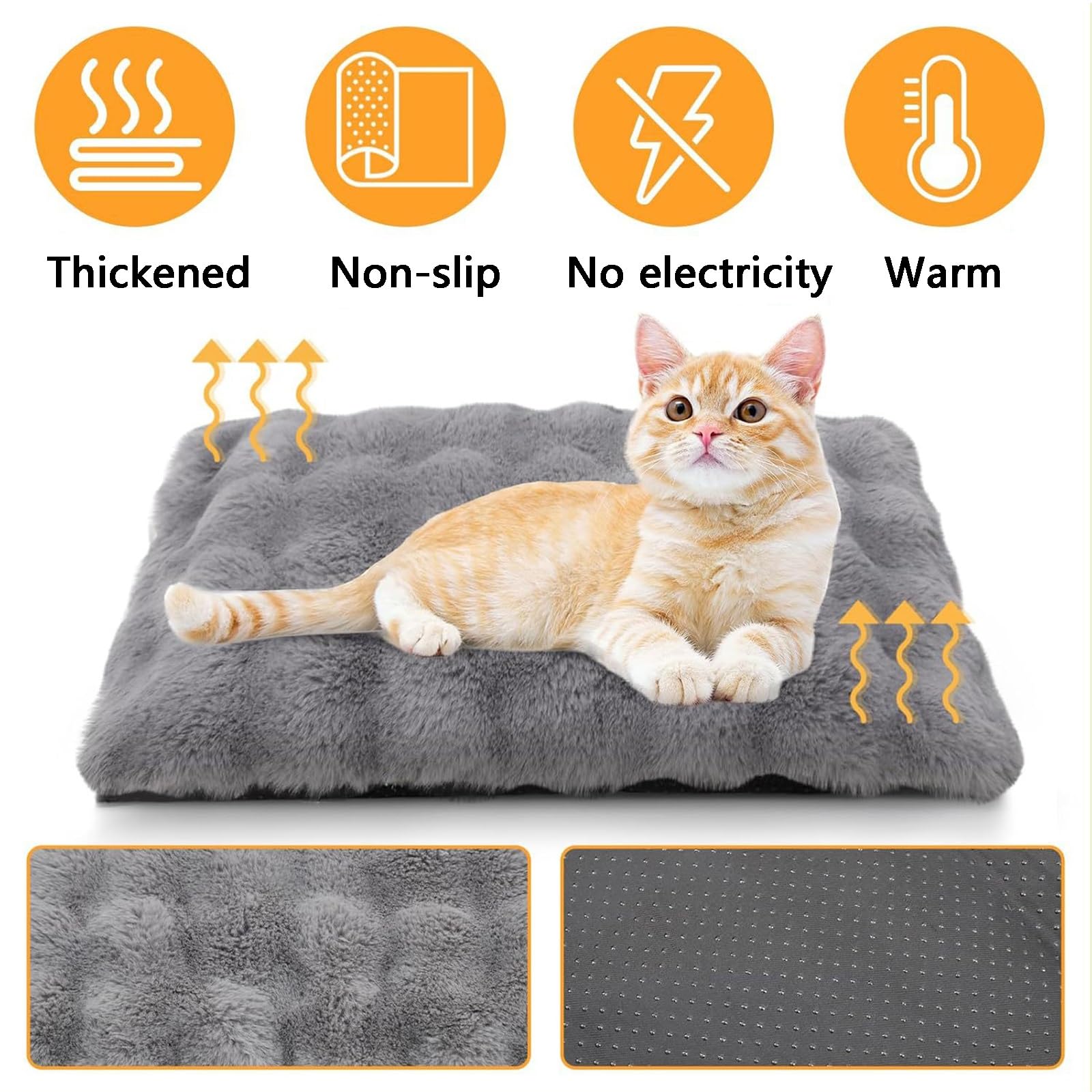 2 Stück, Selbstheizende Hundedecke, Selbstwärmende Katzenmatte, Weich und Bequem, Abnehmbar und Waschbar, für Mittelgroße/kleine Haustiere(Medium)