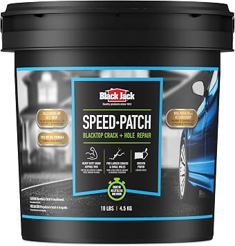Black Jack Speed-Patch Blacktop Crack & Hole Repair - 10 lbs., Ready-to-Use Asphalt Patching Compound, Asphalt Crack Filler, Asphalt Patch