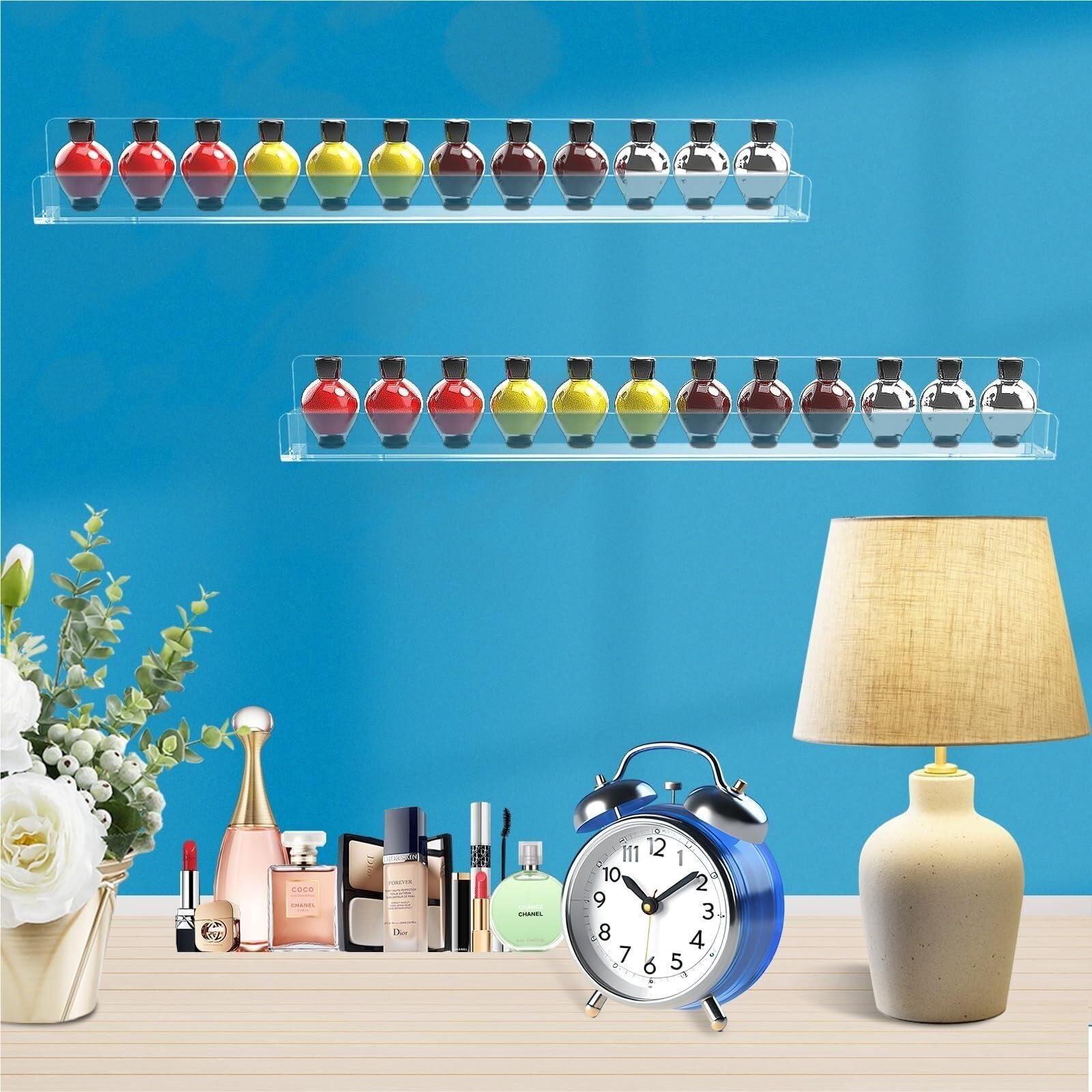 Soporte De Esmalte De Uñas Estante De Pared For Esmaltes Uñas, Acrílico Transparente, Organizador Gafas Sol, Multiusos Salón De Uñas(3pcs)