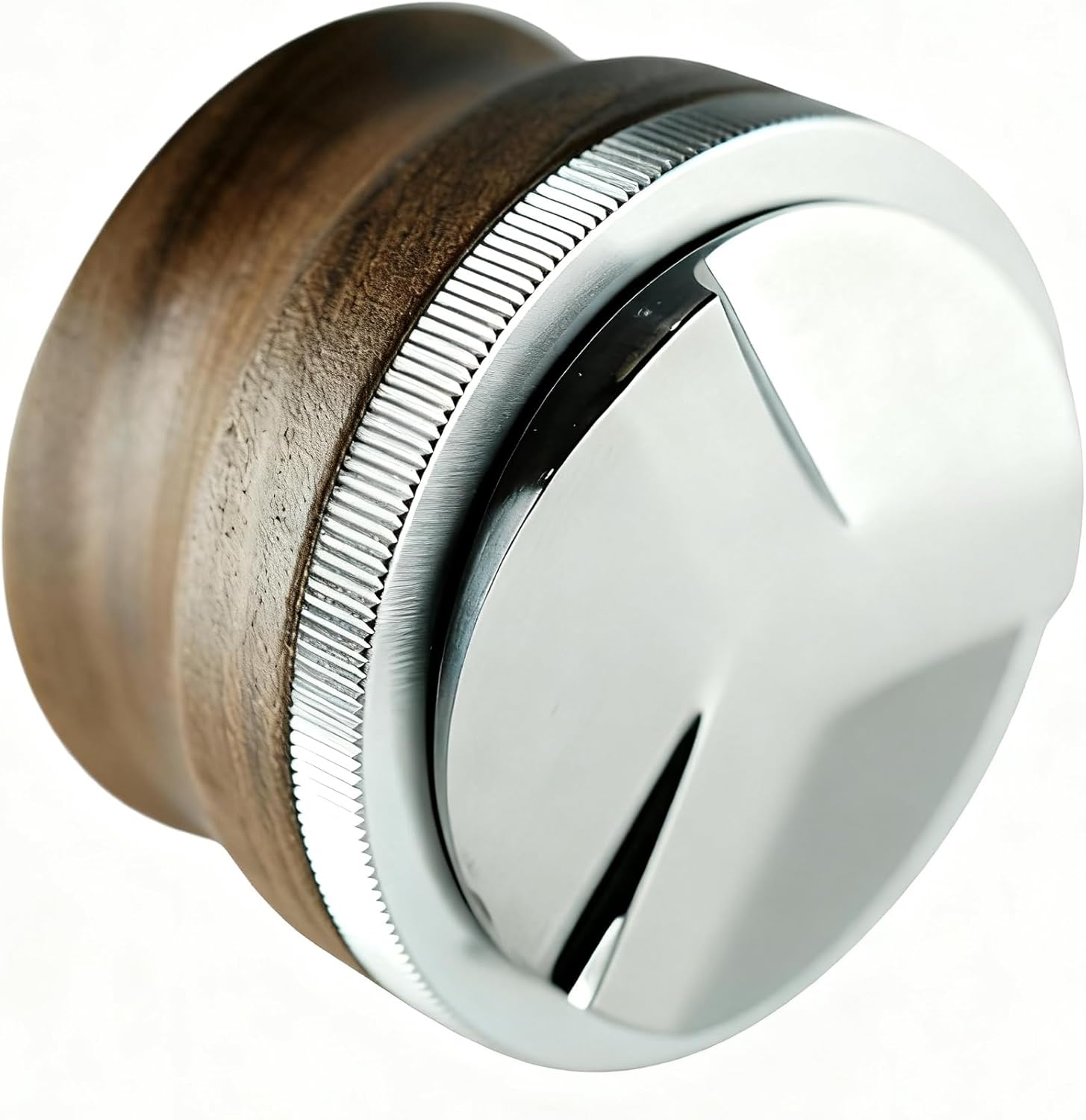 Snow&Rice Coffee 51mm Distributor,Adjustable Depth-304 Stainless Steel with Walnut Handle,Tamper Tool Espresso,Espresso Leveler Fits for Breville Gaggia Portafilters