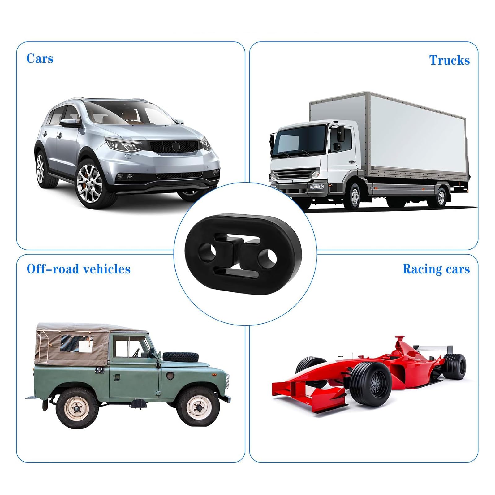 Supporto Resistente EPDM01 Supporto Universale Per Scarico Auto In Poliuretano - Gancio Resistente Nero, Adattabile A Molti Modelli Supporto Scarico - Foto 8