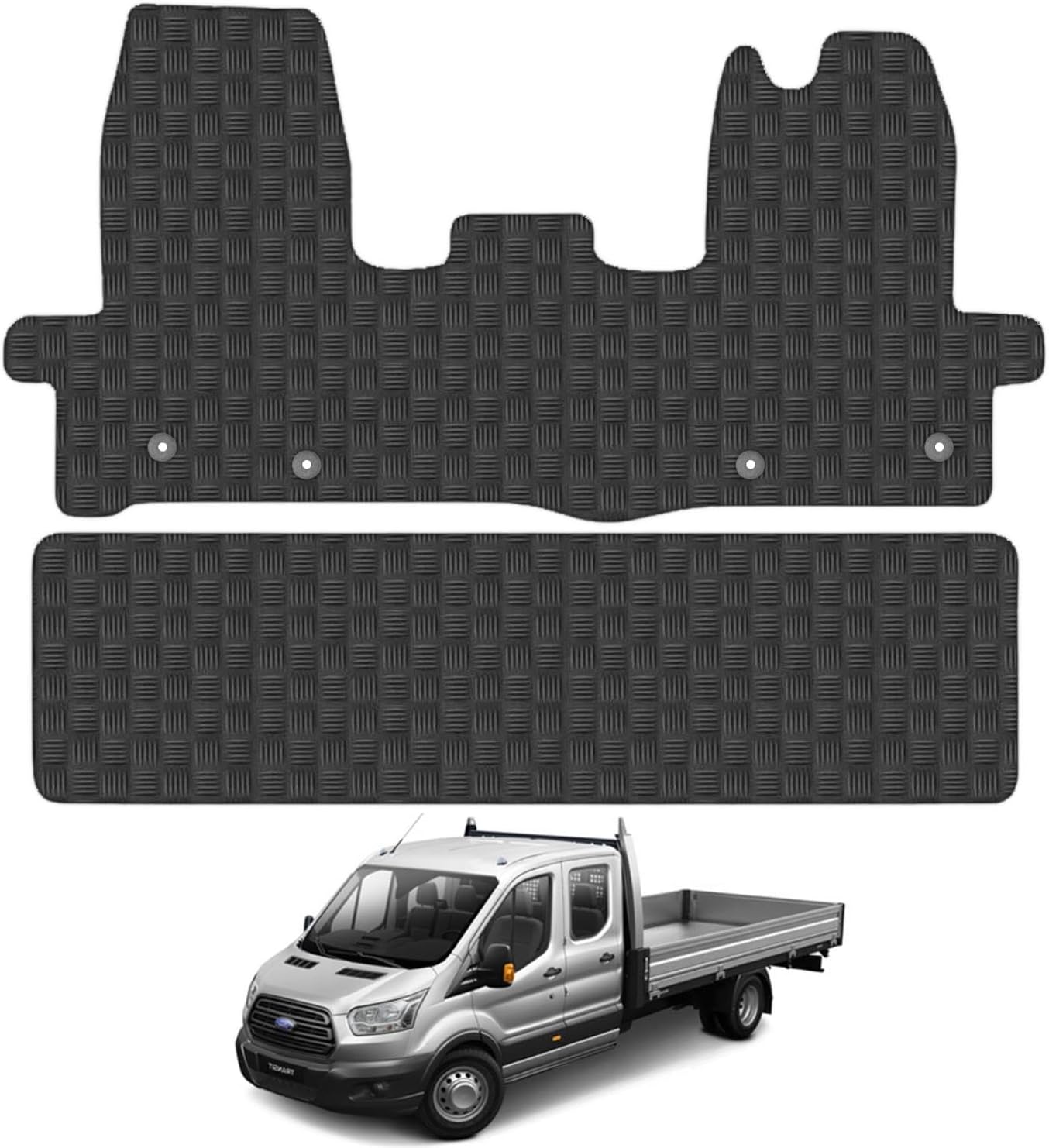 Floor Mats for Ford Transit Tipper (2014+) Rubber Tailored Fit Van Mat