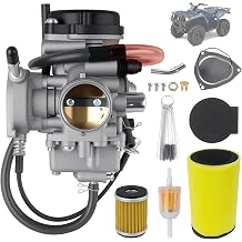 YFM400 Carburetor Carb Kit Compatible with 2000-2014 Yamaha Big Bear & Kodiak 400, Wolverine 450, Grizzly 350/450 ATVs w/Includes Air Filter, Fuel Filter & Cleaning Brush