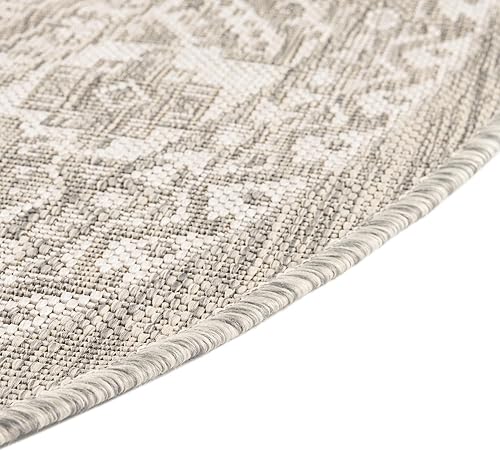 Miniatura 142 de Rugs.com Outdoor Aztec Collection Alfombra – 4 x 6 pies alfombra de tejido plano gris carbón perfecta para salas de estar, grandes comedores, planos