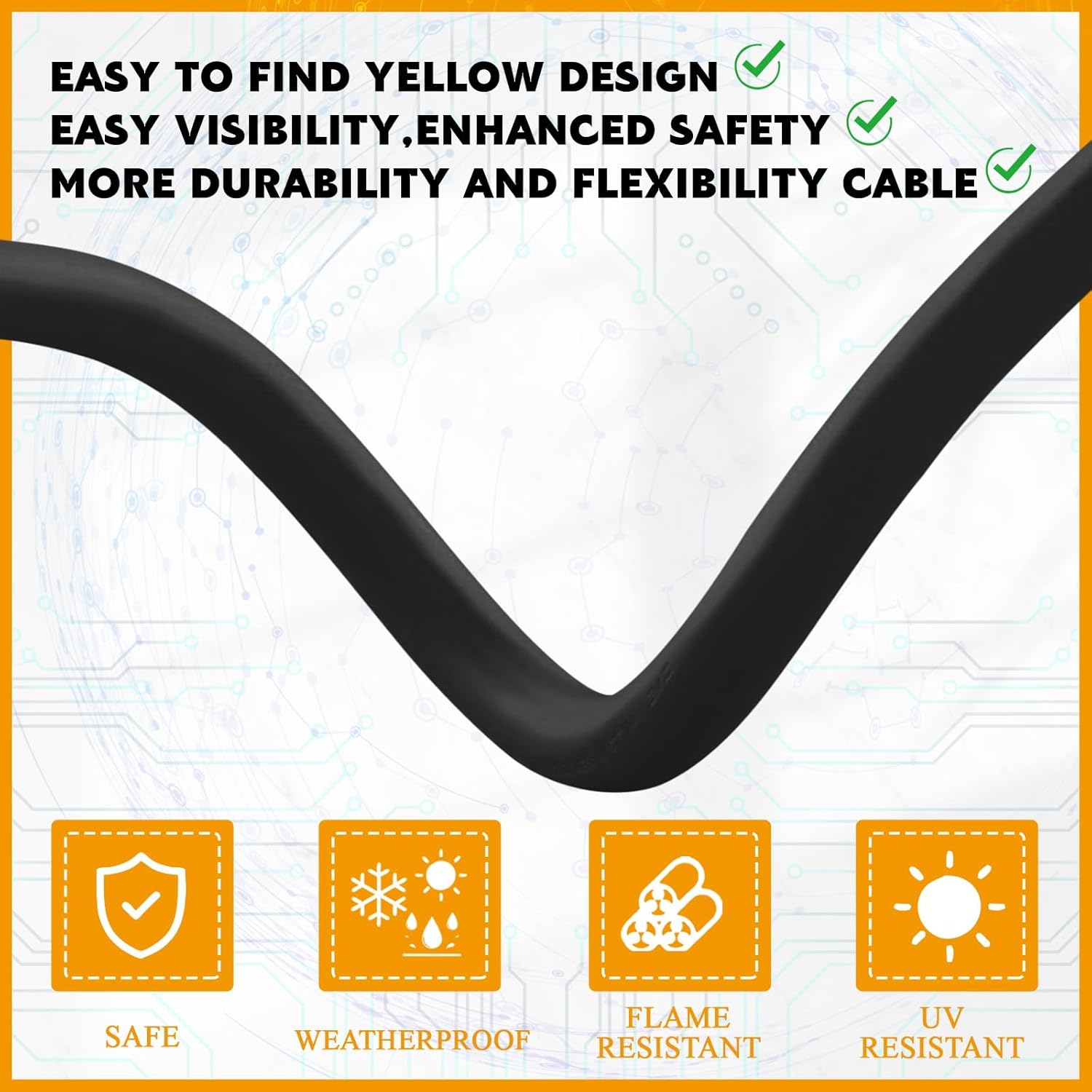 Tellegloww 25 ft 6-15 Extension Cord Compatible with NEMA 6-15P Male to 6-15R Female, 15 Amp Power Cable for 220/240V Air Condition LED Grow Lights Cord Heavy Duty 14AWG/3C, 240V, 3750W, Black