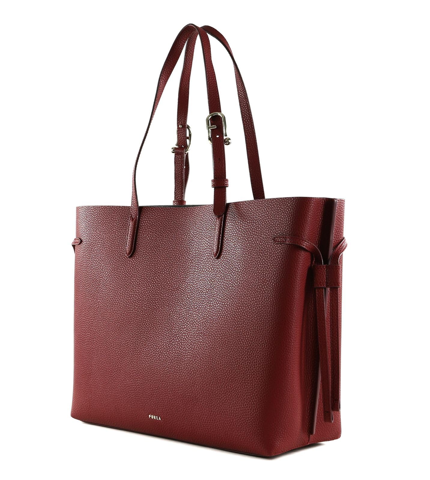 Furla Cuero bolso de hombro bolso shopper Ava Tote Ciliegia d + Nero int rojo oscuro