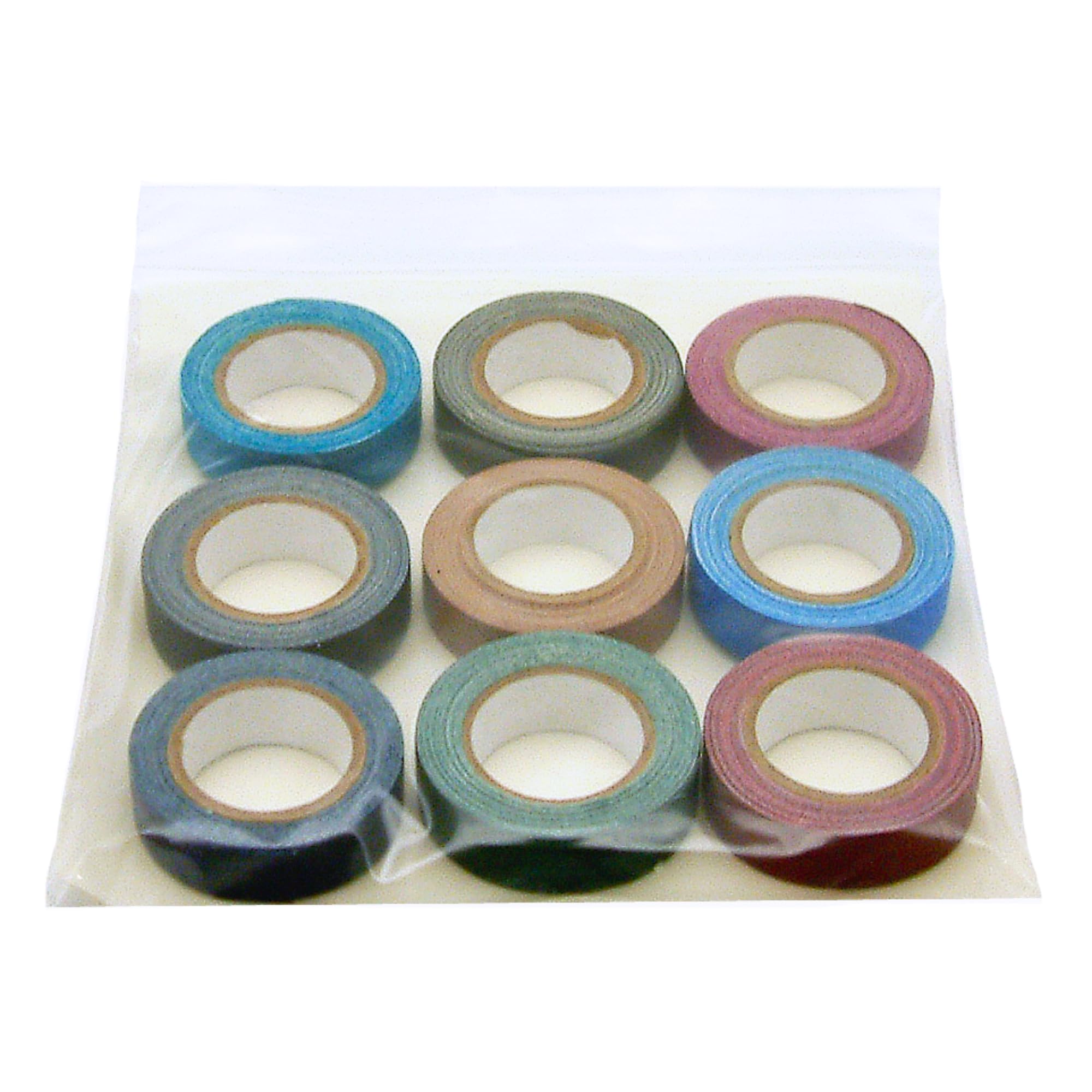 JVCC Mini-Spike-Pack Mini Spike Tape Mehrfachpackung: 1/2 in. x 6 ft. / Sortiert (Schwarz, Burgund, Dunkelblau, Dunkelgrün, Electric Blue, Olivgrün, Lila, Hellbraun, Blaugr / 9 Rollen [9 Rollen/Pack]