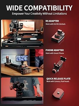 IFOOTAGE Shark Nano II 660 Motorized Camera Slider 26 for Phone Camera | Multi-Axis Pan Slider for DJI RS 2/RS3 Pro/RS 4/RS 4 Pro Gimbals, 360 Panoramic, 6 Modes, 15.4lb Payload