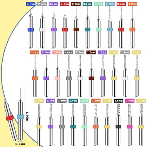 Miniatura 9 de Juego de micro brocas de carburo de tungsteno, placa de circuito de impresión PCB de acero de tungsteno, flauta cnc, fresadora CNC para placa de