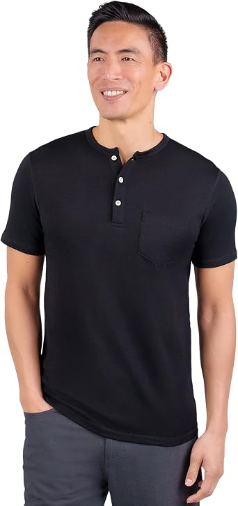 Woolly Mens 100% Merino Wool Henley Shirt for Everyday, RWS Certified