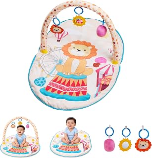 Baby Play Gym & Activity Mat for Newborns | Soft Tummy Time Play Mat with Hanging Toys, Playgym for Babies Mirror & Rattle Activity Gym for Infants