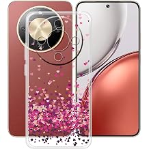 Phone Case for Honor X9d 6.79", Clear TPU Soft Silicone Cover [Ultra-Thin X Anti Yellow] Shockproof Anti-Drop Protective Shell Cover for Honor X9d - Red Heart
