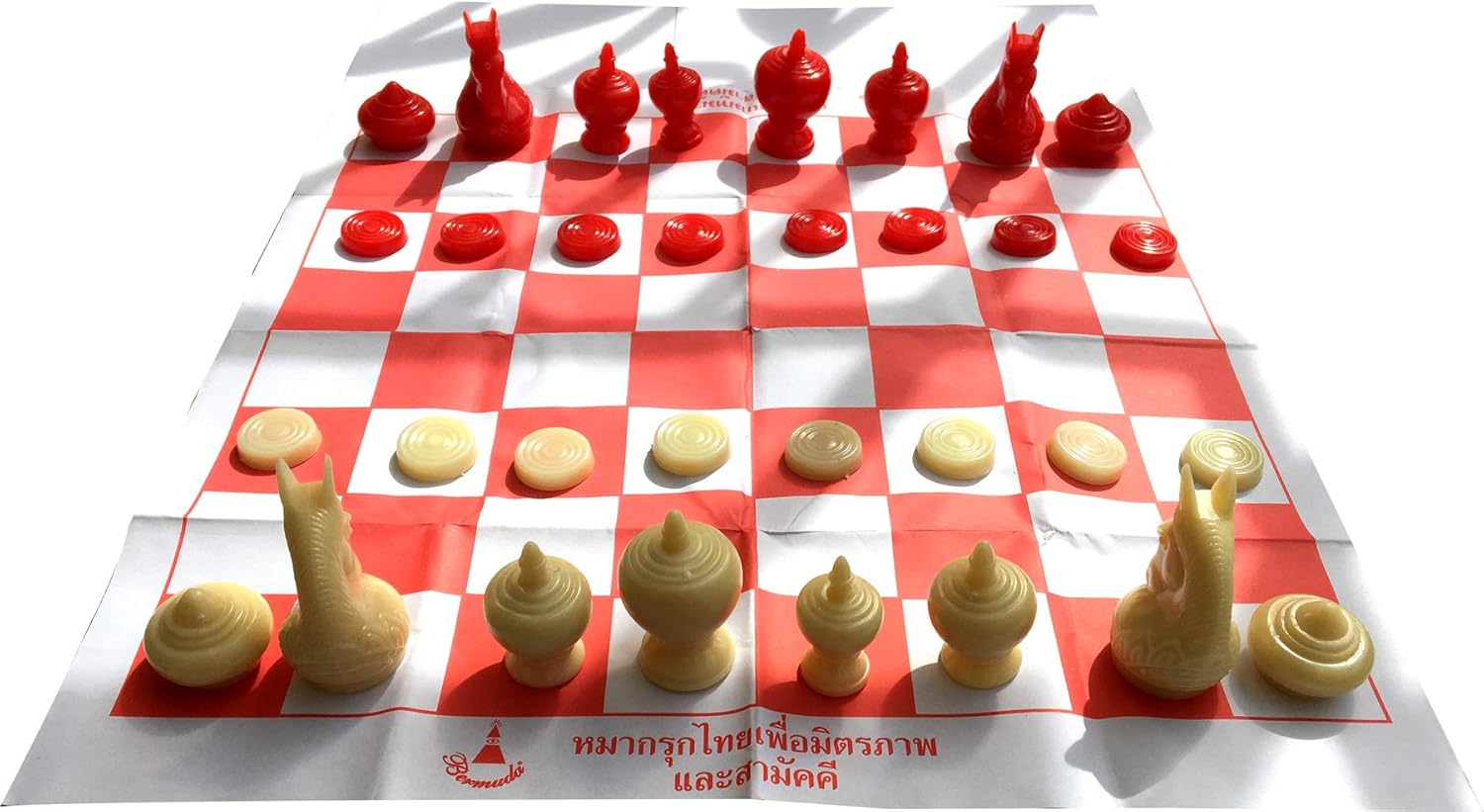 Thailand Premium Chess Set MAKRUK Thai Traditional New Game RED & White