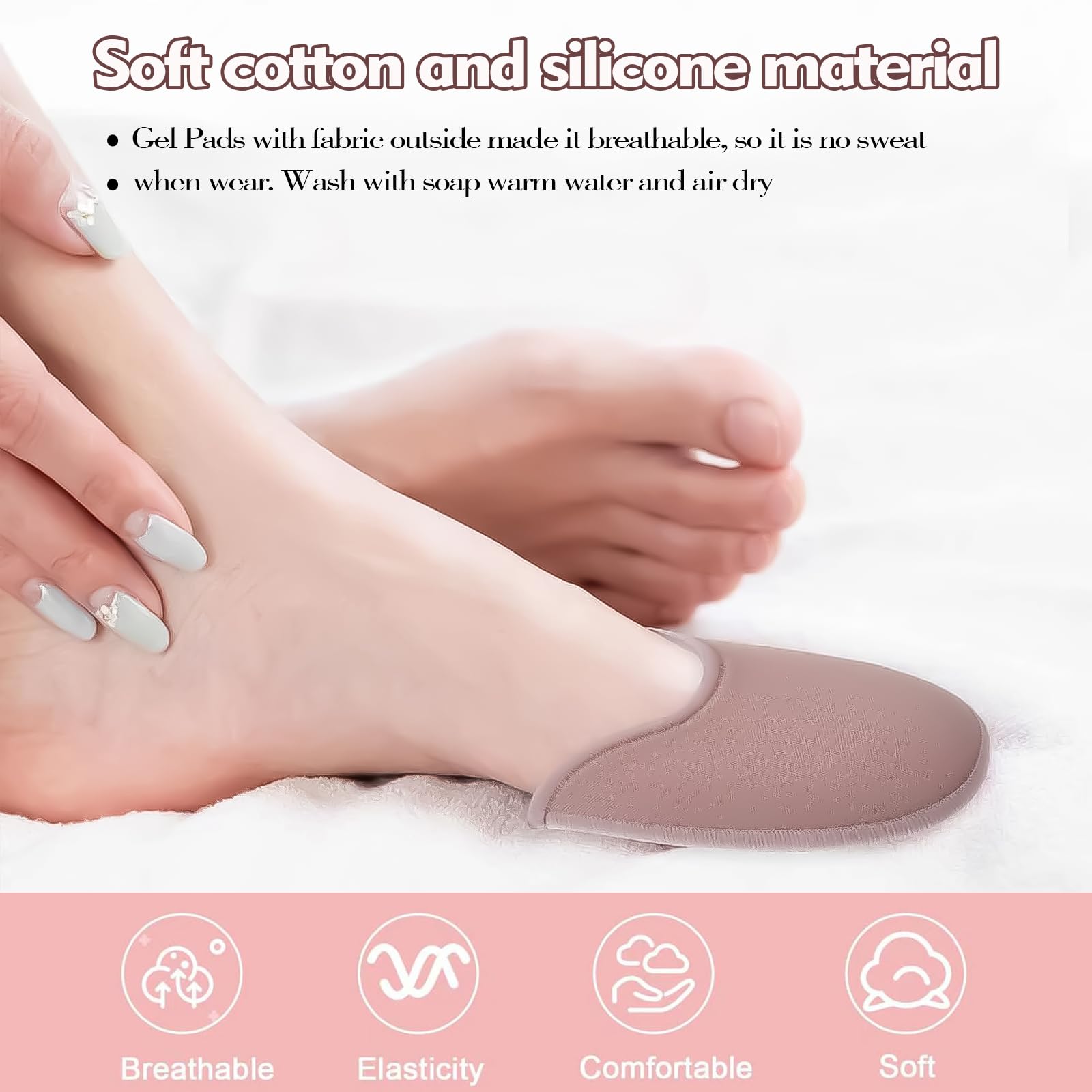 LAQWYNKB protector dedos pie, Puntera para Zapatos de Punta Protectores de Puntas para Ballet Plantillas Antideslizantes Protector Dedos Pies para Mujeres y Niñas, Rosa Claro