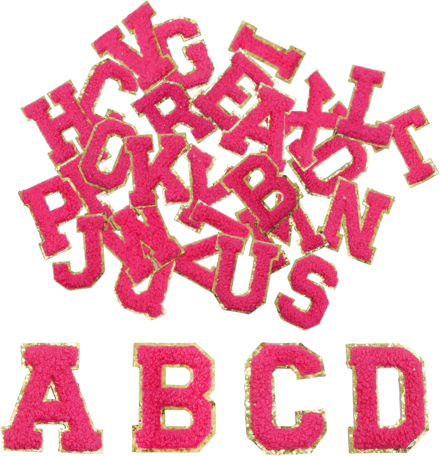 Litoexpe 52 Pcs Royal Blue Self Adhesive Chenille Letters, Embroidered Alphabet Cloth Patch A-Z Letters Stickers, DIY Accessories for Clothes Bags Hat Phone Case