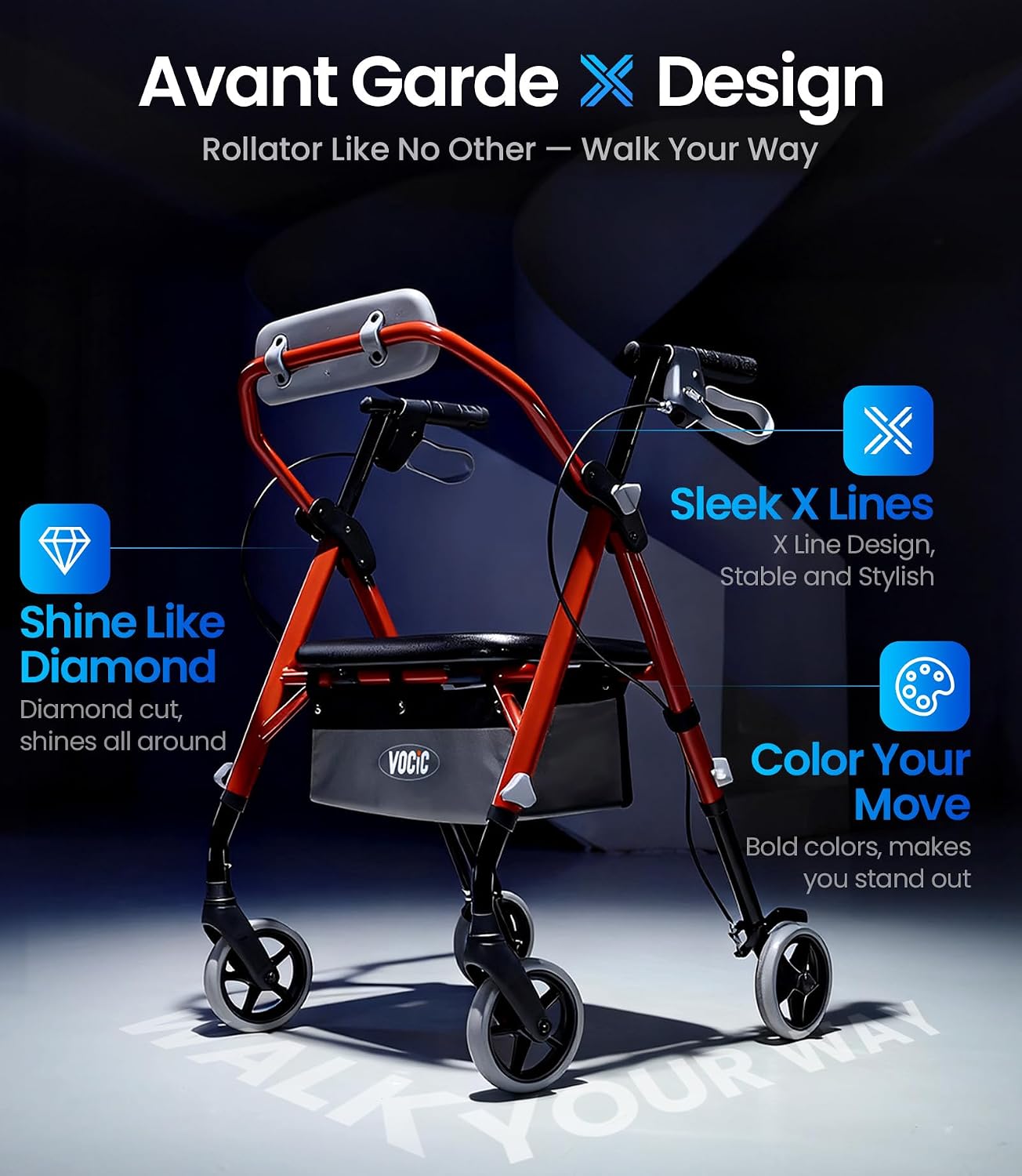  Z12 Walker for Seniors with Seat, 13.4 LBS Ultra Light, 350 LBS thumbnail