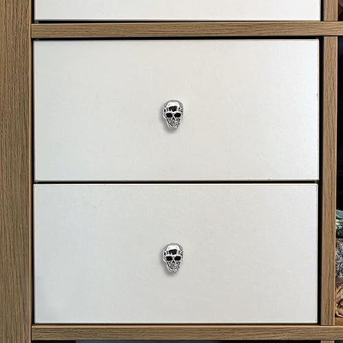 Miniatura 8 de MUMIAO Paquete de 6 pomos de cajón de esqueleto de calavera, tiradores vintage de un solo agujero para armarios de cajones, estanterías, armarios,