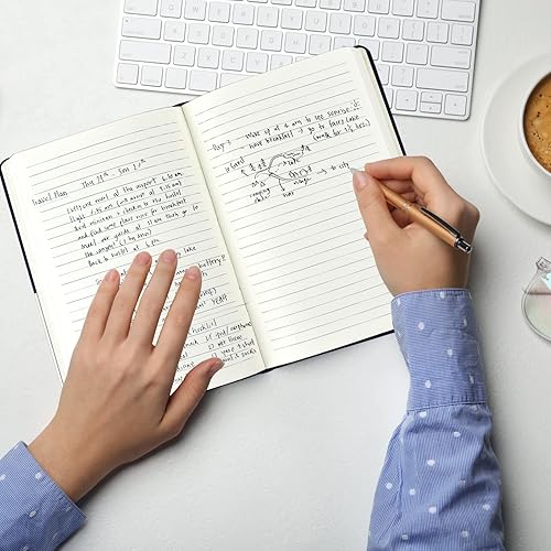 Miniatura 5 de Mototo Paquete de 12 cuadernos de bolsillo, cuadernos pequeños, mini bloc de notas con rayas universitarias, de tapa dura de cuero, para oficina,