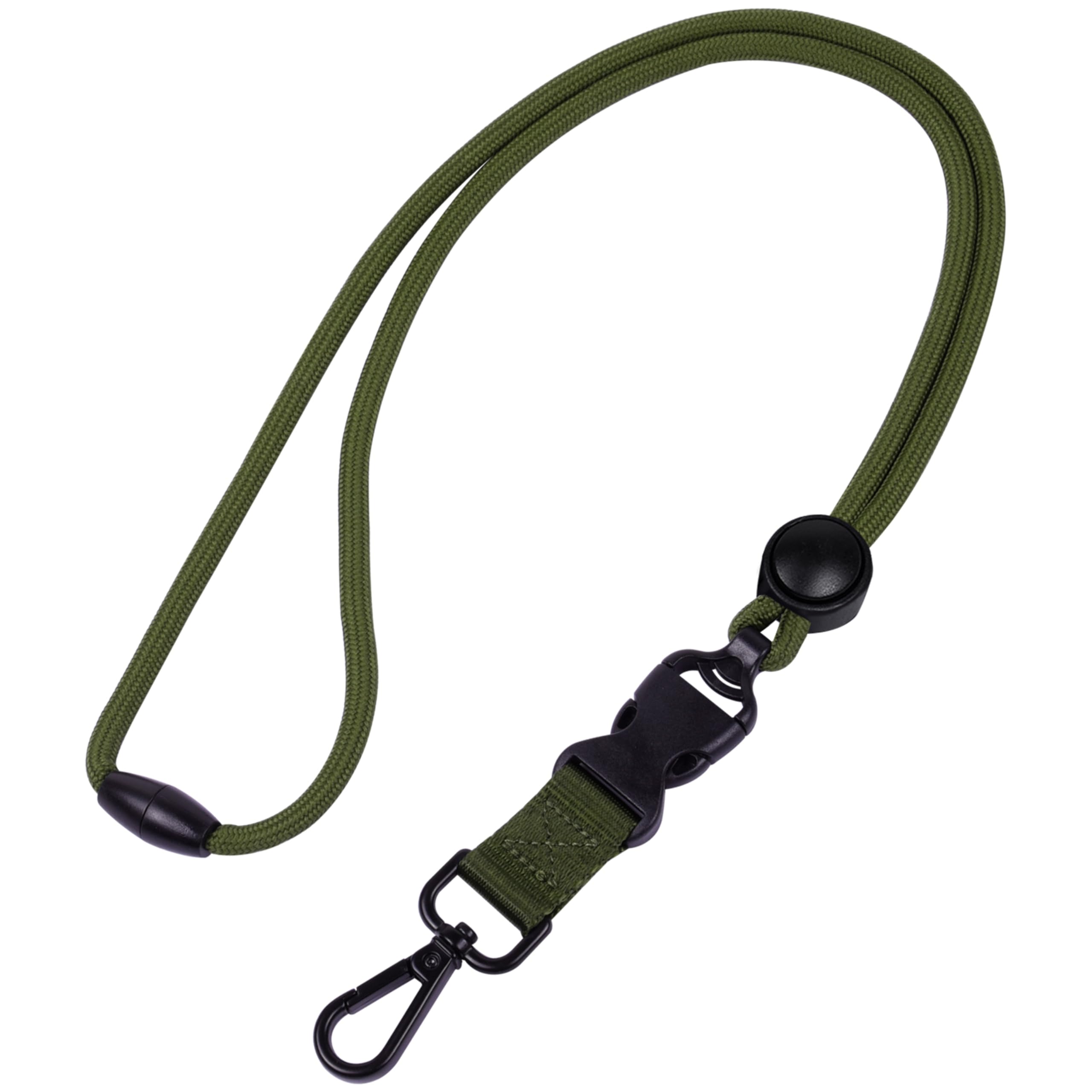 Masper 2 Pack Green Heavy Duty Safety Breakaway Lanyard with Round Adjustment Slider, Detachable Buckle and Metal Snap Swivel Hook, 23 inch Durable Round Cord, Great for Keys ID Holders Whistles โ image 1