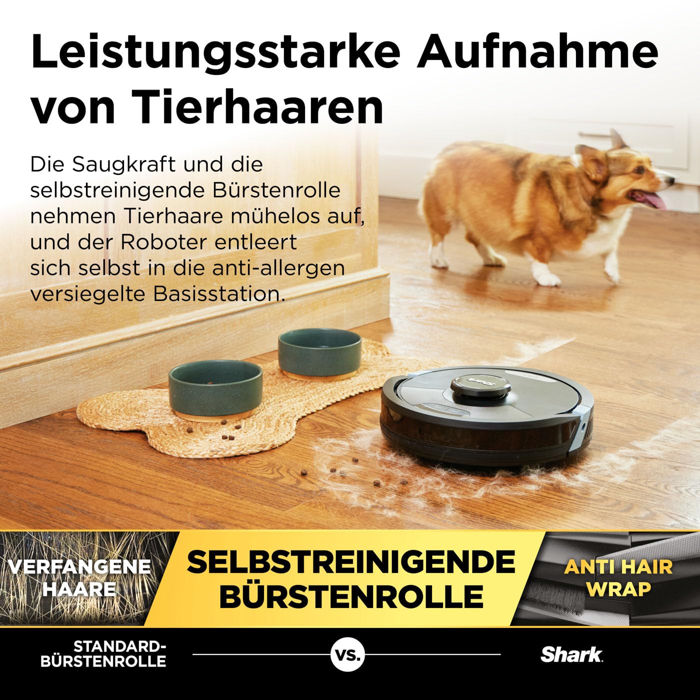 Shark Matrix Plus 2-in-1 selbstentleerter Wisch- & Saugroboter mit LiDAR Home Mapping & Kantenreinigung, für Teppiche, Hartböden & Tierhaare, Anti-Allergen, selbstaufladend, WiFi/App, Schwarz