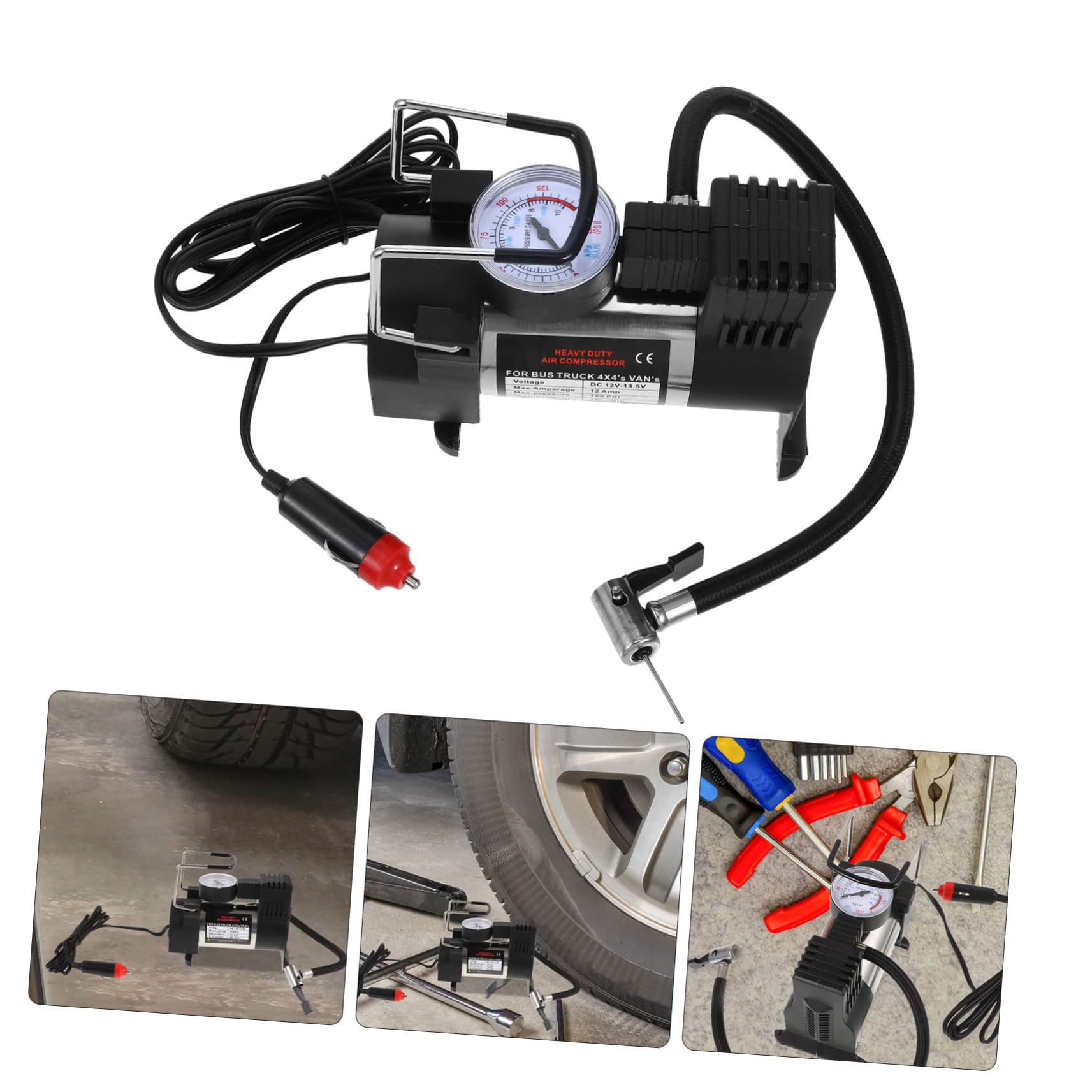 jojofuny Compresseur D’air pour Voiture 12v Monocylindre en Métal