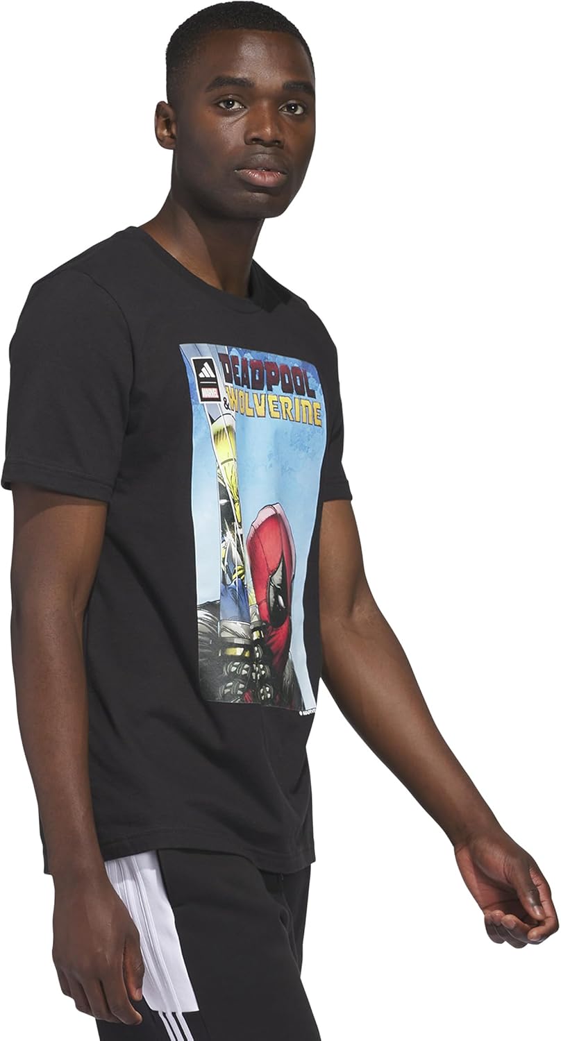 adidas Men's Marvel Deadpool and Wolverine Graphic T-Shirt