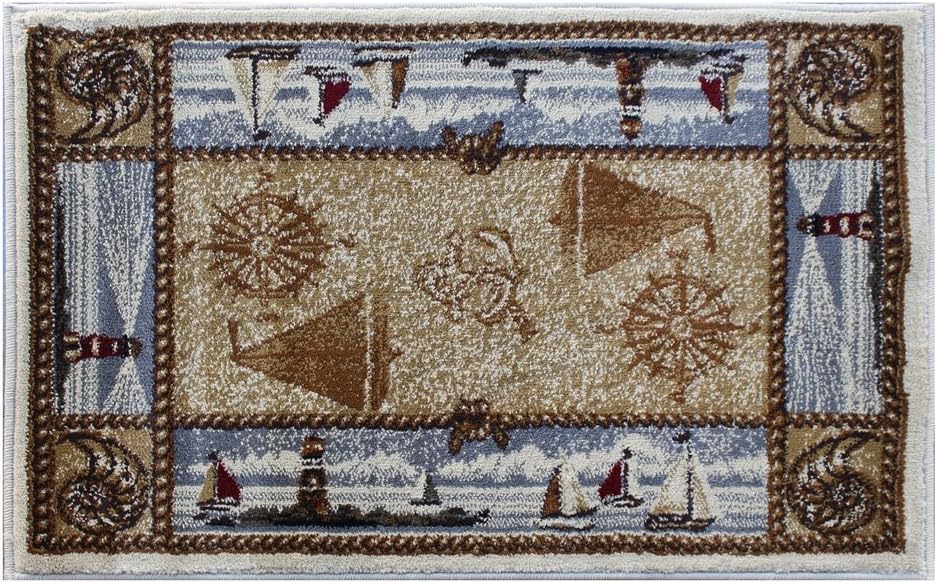 Area Rug Mat Nautical Scene (2 Feet X 3 Feet 2 Inch) Mat