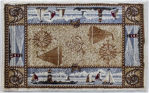 Masada Rugs Nature Area Rug Mat Nautical Scene (2 Feet X 3 Feet 2 Inch) Mat