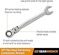 Vista 2 de GEARWRENCH Llave de trinquete combinada con cabezal flexible