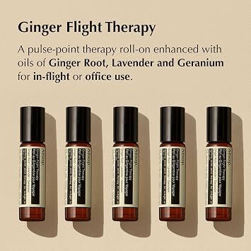 Aesop Ginger Flight Therapy | Aromatic Anti-Nausea, Calming Pulse-Point Roll-On with Ginger and Lavender Oil | for Travel or Daily Use | 0.3 fl oz