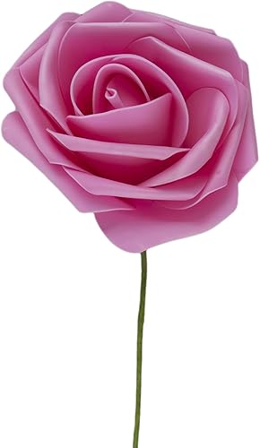 Miniatura 7 de Rosa de espuma artificial EVA de 12 pulgadas de tacto suave al tacto con tallo, simulación de color sólido, manualidades, boda, fondo de pared,