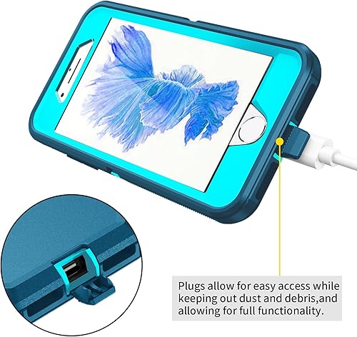 Miniatura 5 de Funda para iPhone 6s, iPhone 6, protector de pantalla integrado, protección de cuerpo completo de 3 capas, resistente y resistente a los golpes,