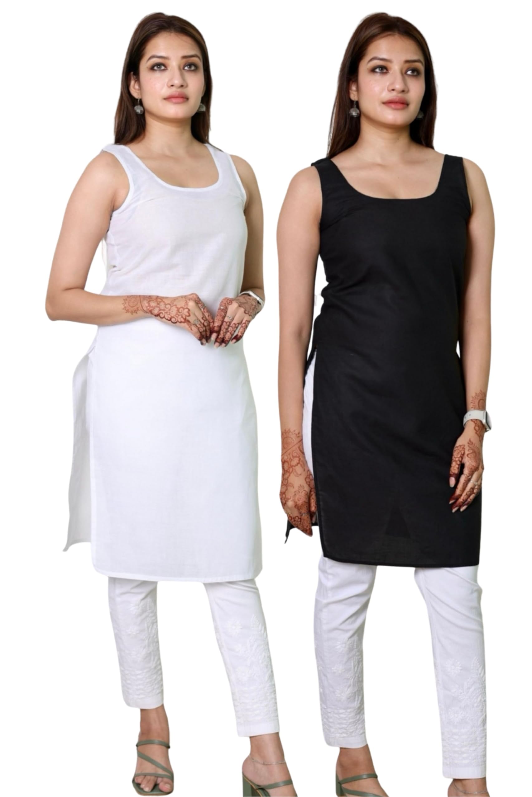 Women's Long Camisole Slip for Women, Inner, Sameej, Slip, Pack of 2 (XS to 8XL)-picture-30