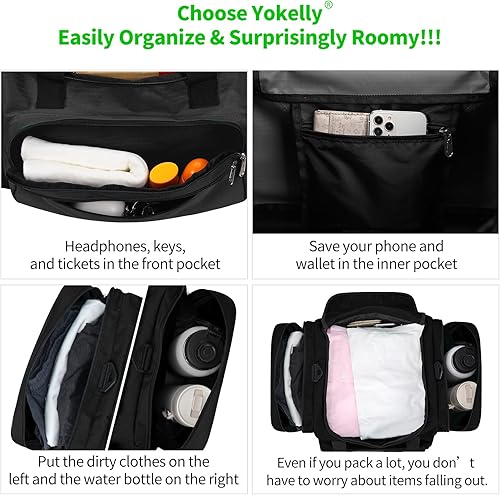 Miniatura 4 de Bolsa de lona deportiva para gimnasio de viaje, Negro -, Deportes, gimnasio, viajes