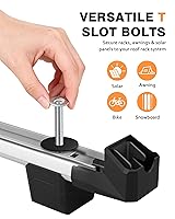 Vista 4 de Pernos de ranura en T para Thule, barras transversales de techo Yakima, plataforma, cesta de carga, adaptador de perno cuadrado en T de acero
