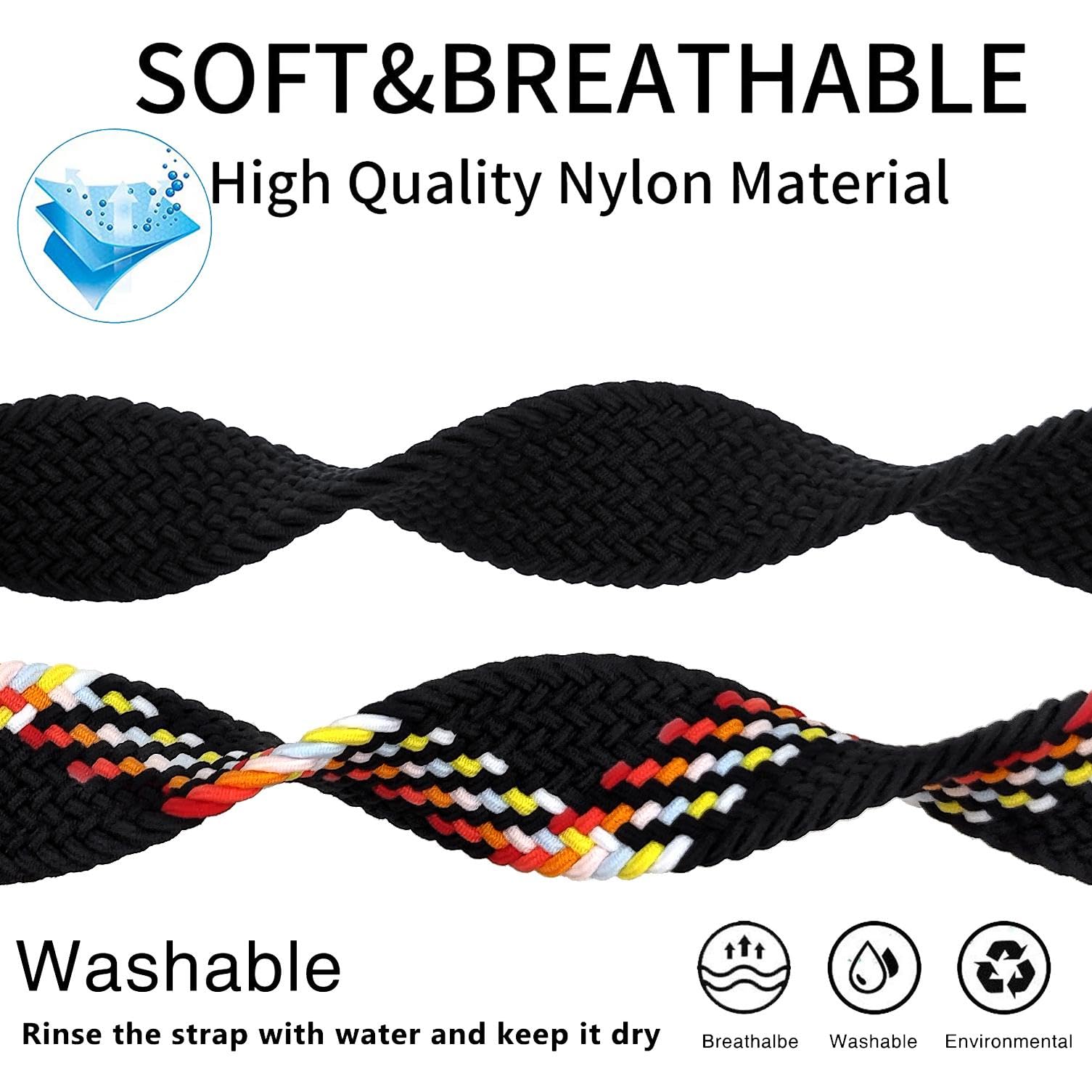 Abanen Braided Elastic Nylon Watch Band Compatible with Apple Watch 38mm 40mm 45mm 49mm for Women Men, Loop Soft Stretchy Wristband Strap with Magnetic Closure for iWatch SE Series 8/7/6/5/4/3/2/1
