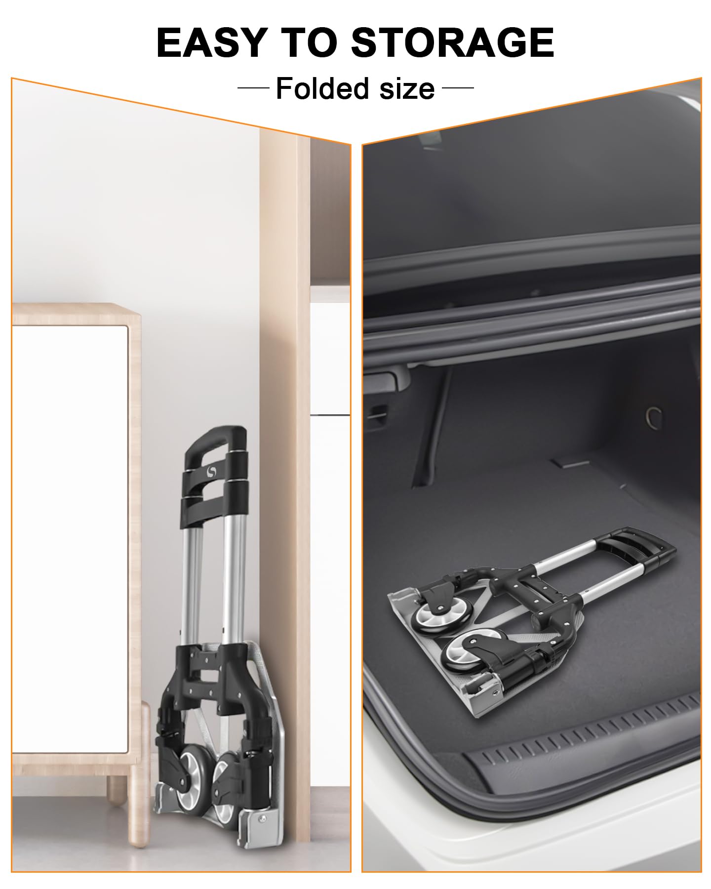 Carretilla Plegable, Carrito con Ruedas Plegable, carretillas Ligeras para mudanzas, Viajes, Compras, el Aeropuerto y la Oficina | Carrito móvil de aluminio ligero, carrito plegable portátil para carrito utilitario, viajes, compras, aeropuerto y oficina