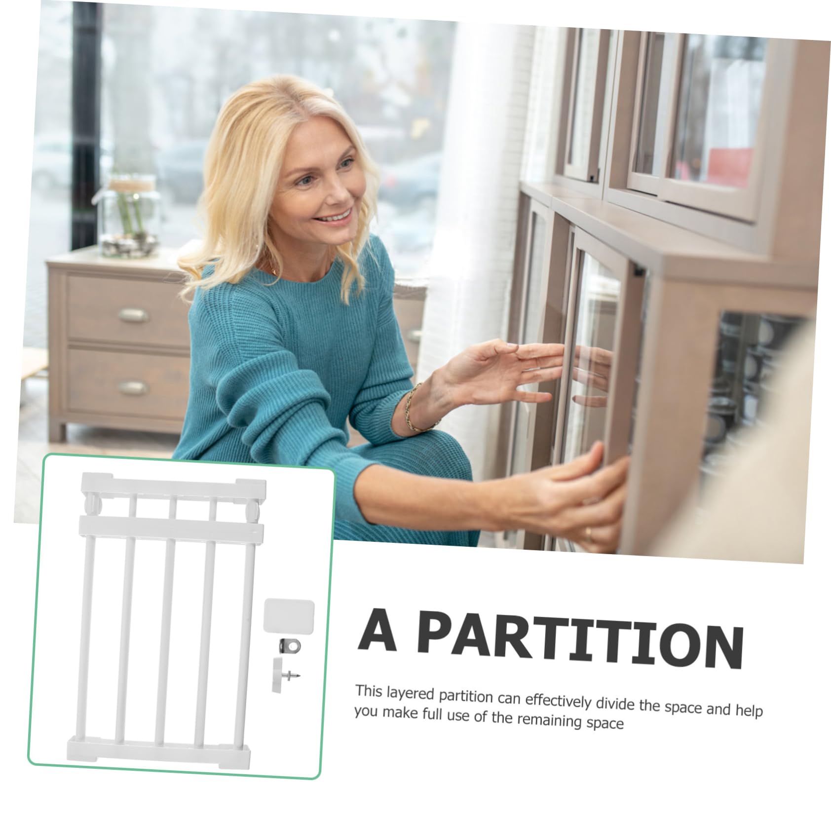 OKUMEYR Closet Rack Tension Storage Partition Rust-Proof Easy to Assemble Space Versatile