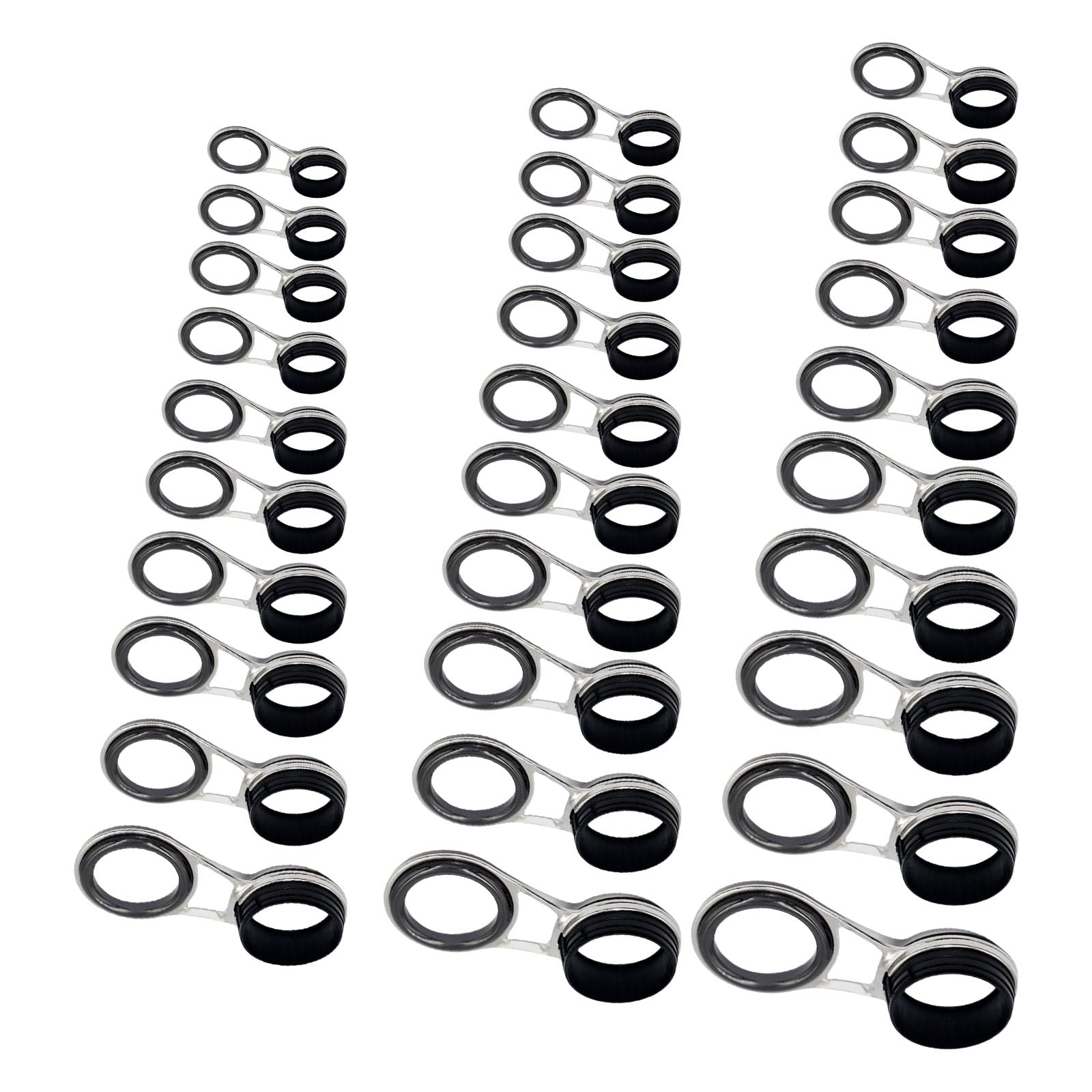 30/20/10pcs Anelli in Ceramica Canna Da Pesca Guide Linea Attrezzatura Outdoor Attrezzatura con Pali Filo Guida In Acciaio Inox Ad Alta Resistenza Guida Pesca Aggiornamento Set Guide In Acciaio Inox