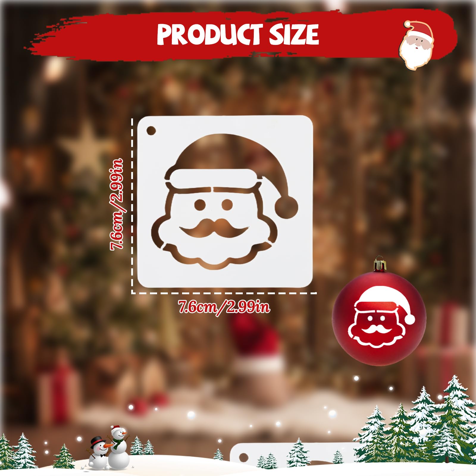 30pz Stencil Natalizi, Riutilizzabili Modello di Pittura Modelli Multipli Stencil Decorativi Pittura Su Legno per Ornamenti Artigianali Fai da te Fetta di Legno