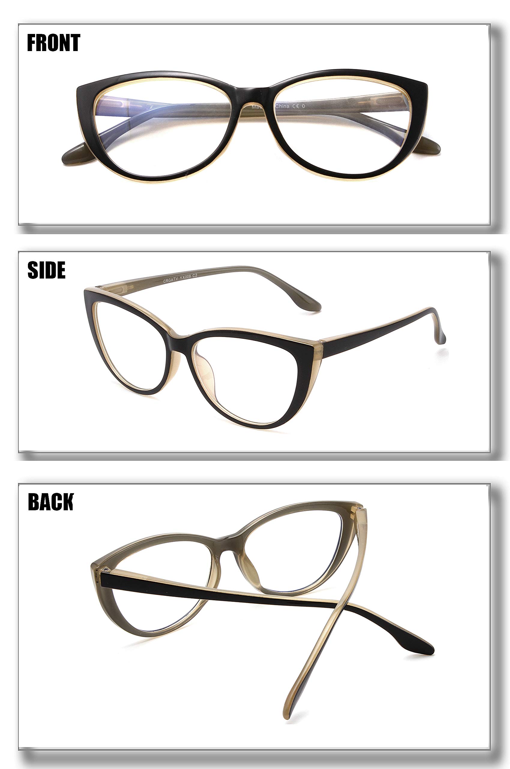 3 Stück Blaulichtblockierende Lesebrille, elegante Computerlesegeräte gegen Augenermüdung und Blendung für Frauen