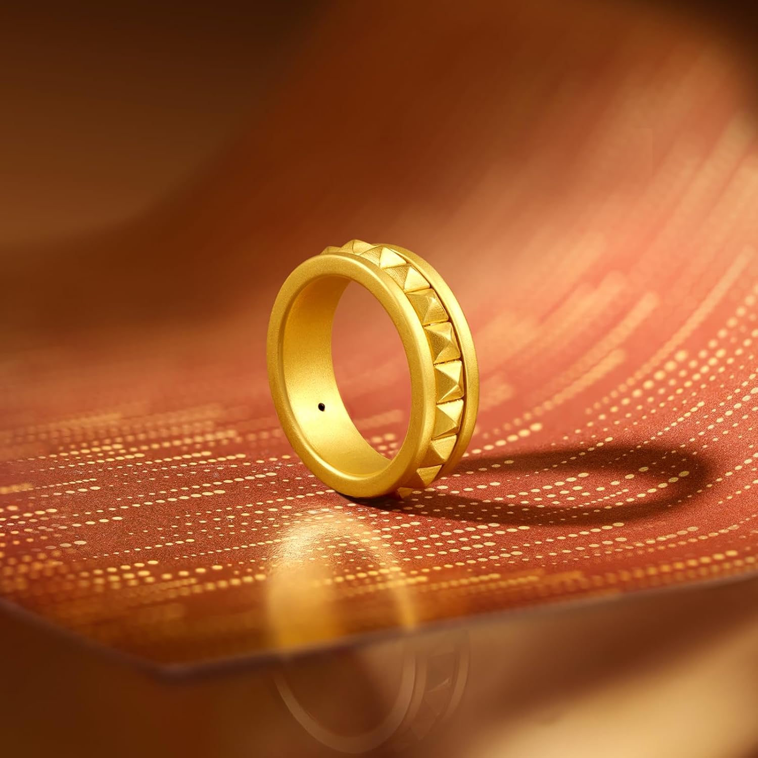 24K Solid Gold Band Rings Pure Gold Stackable Triangular Ring Simple Dainty Jewelry for Women Men Mom Lover Anniversary Birthday Size 13-22 A0115048