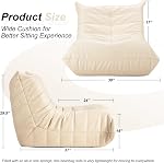 Hobestluk Bean Chaise de sac Togo Chaise Mémoire Mousse Salon Beige. Pour adulte Sol Chaise simple Canapé Faux Cuir Waterproof Beanbag Fireside Accent Chambre Bureau Dorm Giant Lecture Gaming