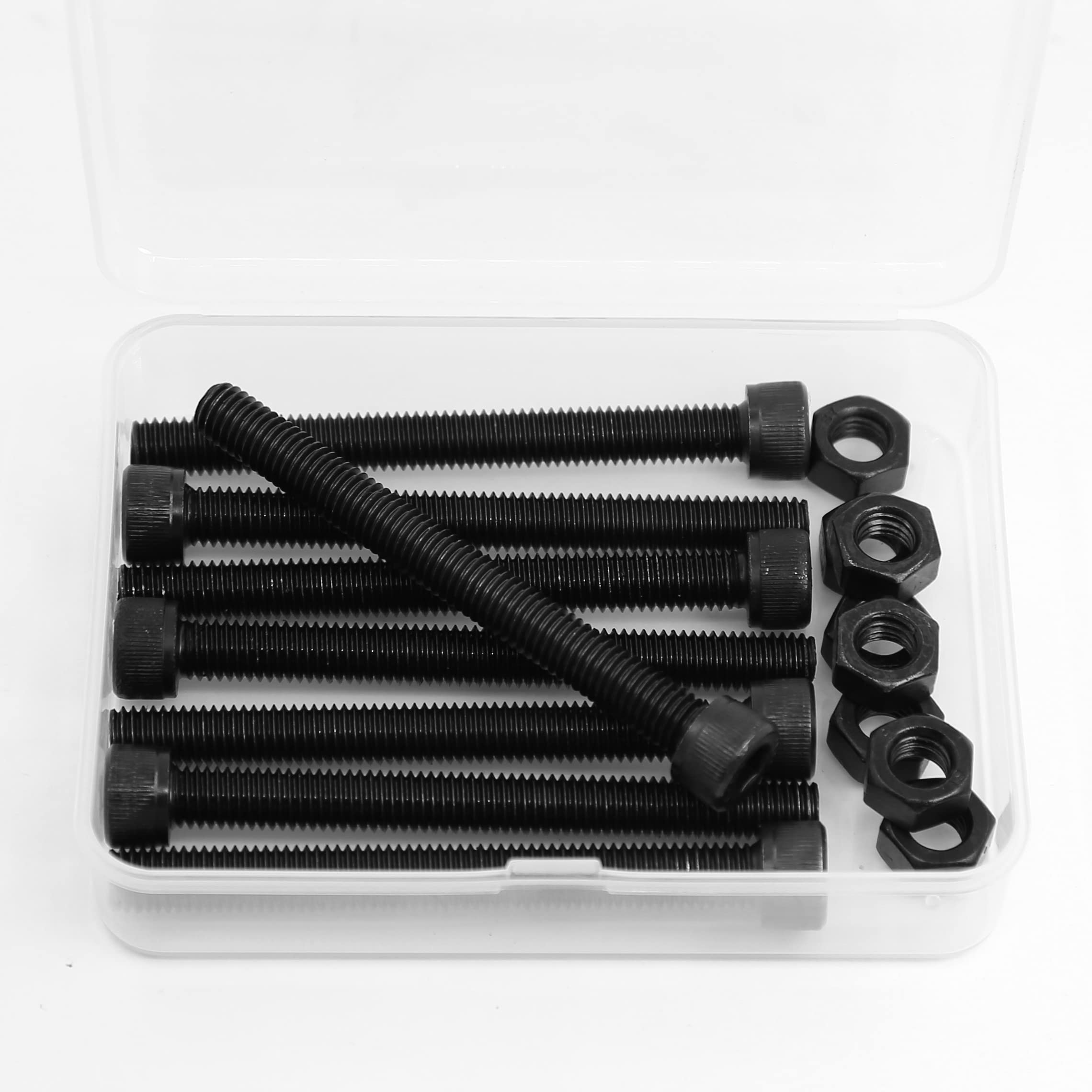 M8 x 80mm 8 Juegos de Tornillos y Tuercas Combinada Hexagonal Tornillo Negros Acero al Carbono de 12,9 Grados