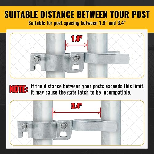 Miniatura 6 de VIVIDA Pestillo de puerta de valla de 1-38 x 1-78 pulgadas, pestillos de puerta de valla de enlace de cadena para puertas de metal, pestillo de