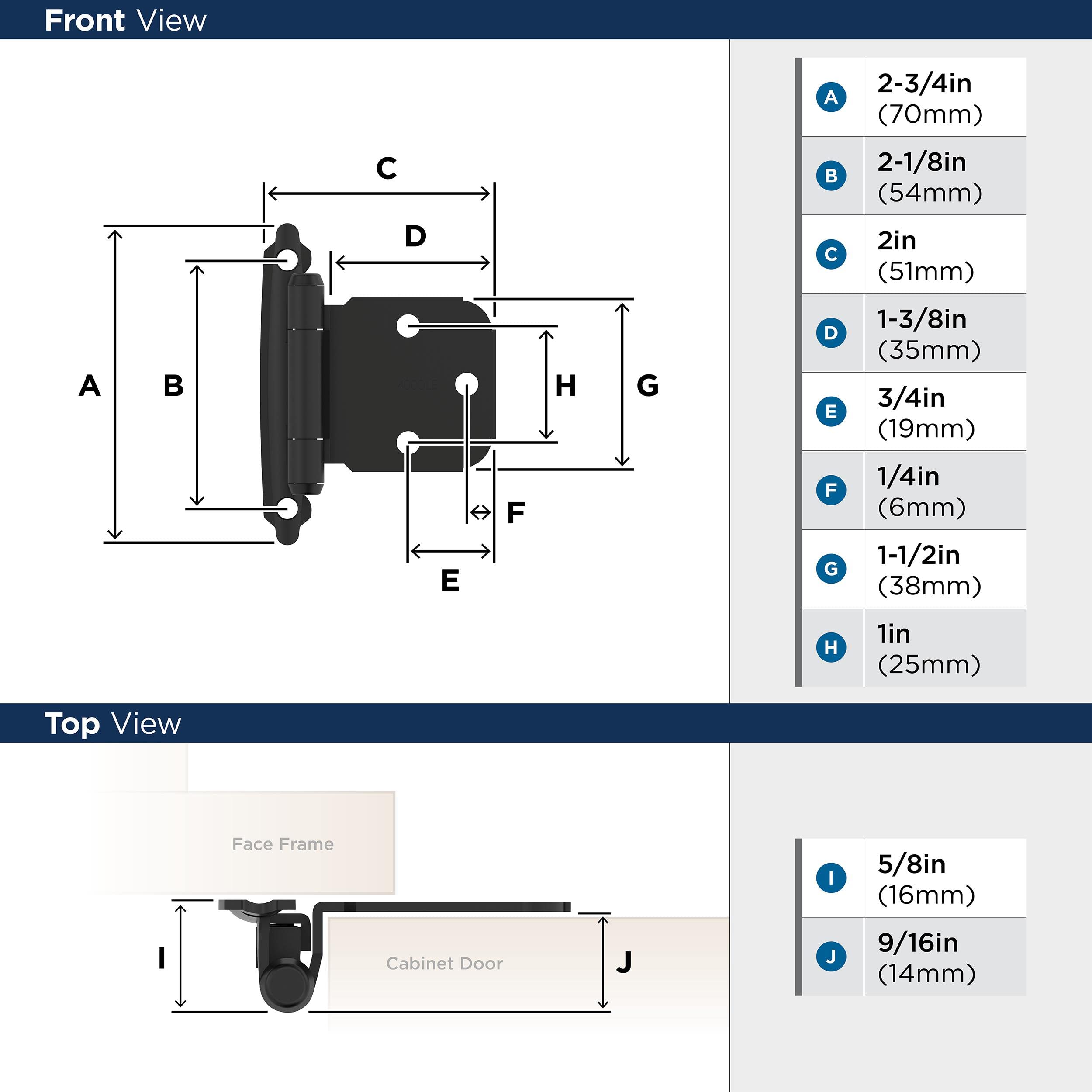 Amerock BPR7629FB Hinge, Matte Black, Flat - Image 4