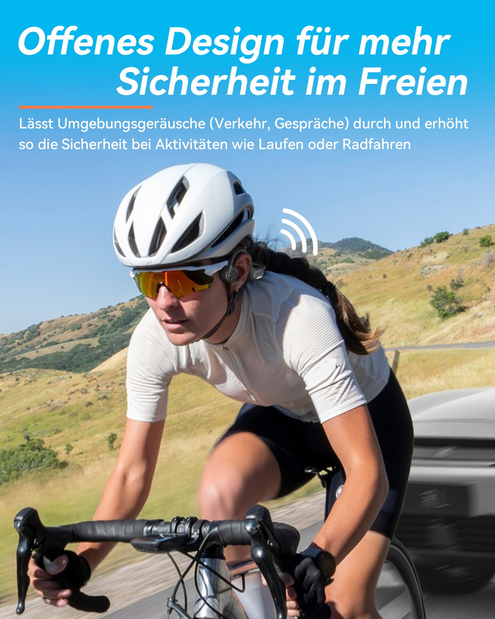 Voistek Knochenschall Bluetooth 6.0 Kopfhörer, IP68 wasserdicht, mit MP3-Player 32GB Speicher, Unterwasser kabellos, Open-Ear-Design für Schwimmen, Laufen, Fahrrad & Surfen (Grey)
