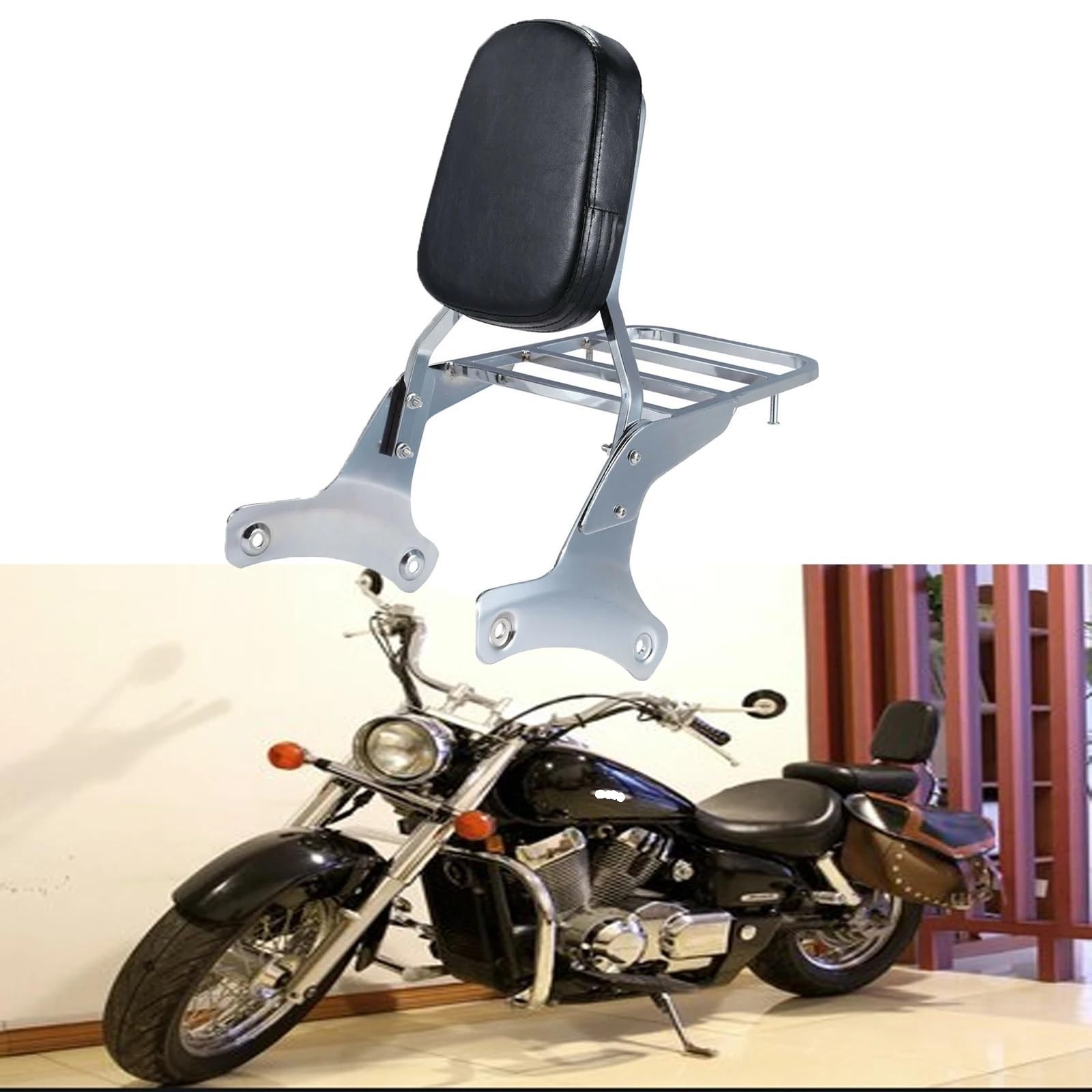 Supporto per lo schienale Portapacchi per schienale passeggero per moto, adatto per Honda Shadow ACE VT400 VT750 VT 400 VT 750 C2 RC44 1997-2003 Cuscino Schienale Portabagagli
