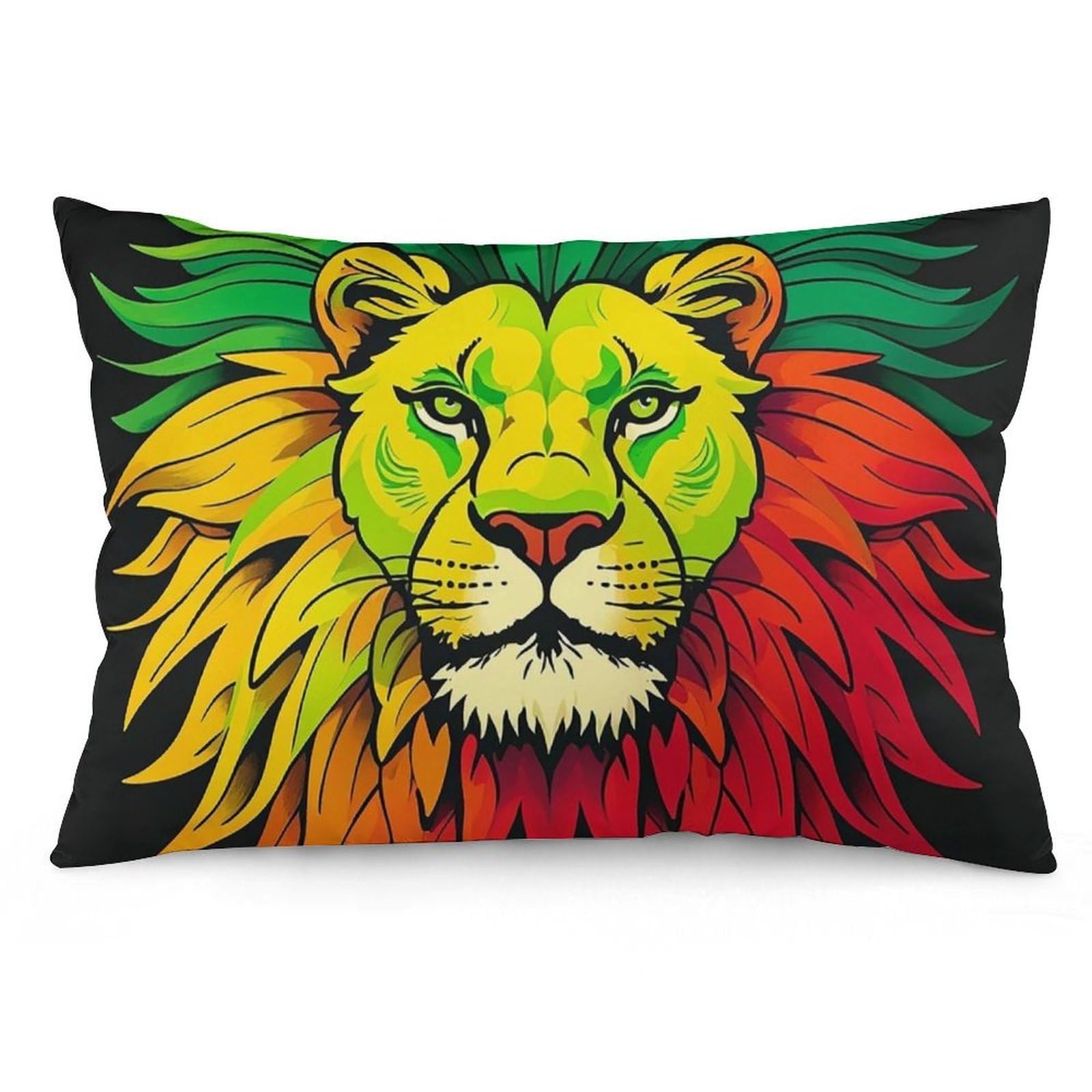 FodPand Short Plush Lion's Head Majestic Throw Pillow Covers 12x20 Soft Decorative Lumbar Pillow Cases with Hidden Zipper Modern Cushion Covers for Couch Sofa Bedroom Living Room Car Decor