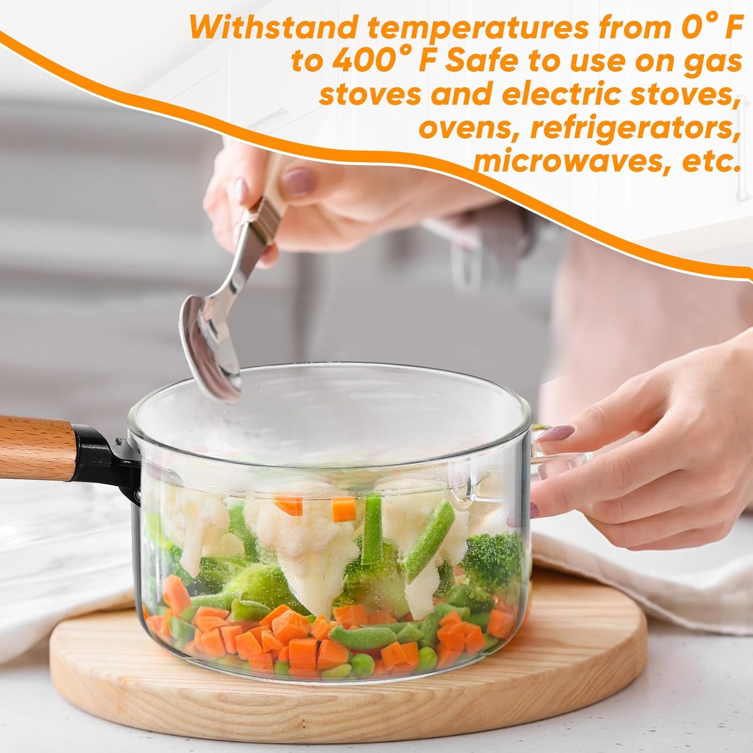 Baderke Christmas Simmer Pot Gift for Cooking Festive Saucepan Pots, Simmer Pot with Lid and Wooden Handle, 2 Brushes and 2 Silicone Mats for Xmas Gift and Cooking Food(Simple)